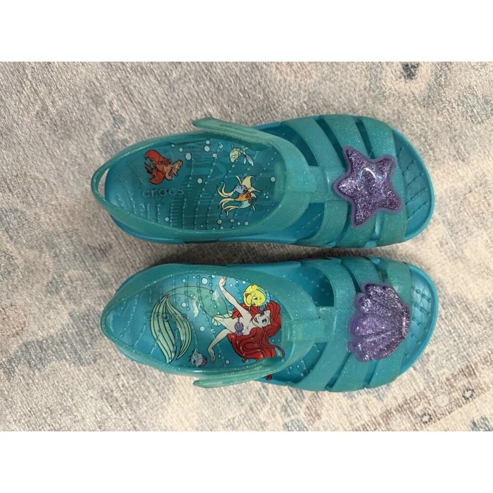 Crocs Kids Princess Ariel Little Mermaid Jelly Isabella Sandal Size 11